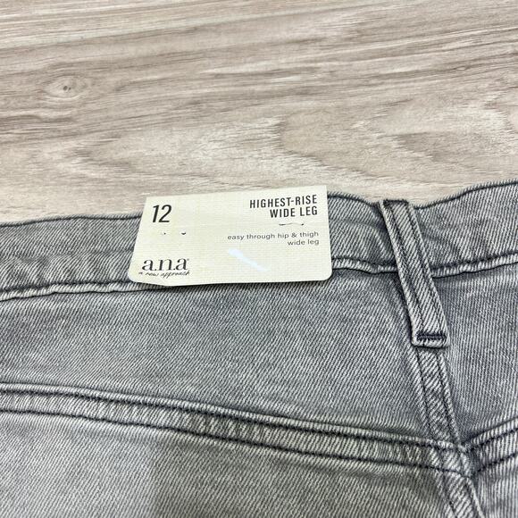 A.n.a Highest Rise Easy Through hip & Thigh Wide Leg Grey Haze Jeans Size 12 - Picture 10 of 10